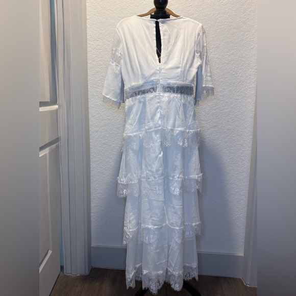 White Lace Tiered Maxi Dress - Brand New, Size Small - Picture 4 of 12